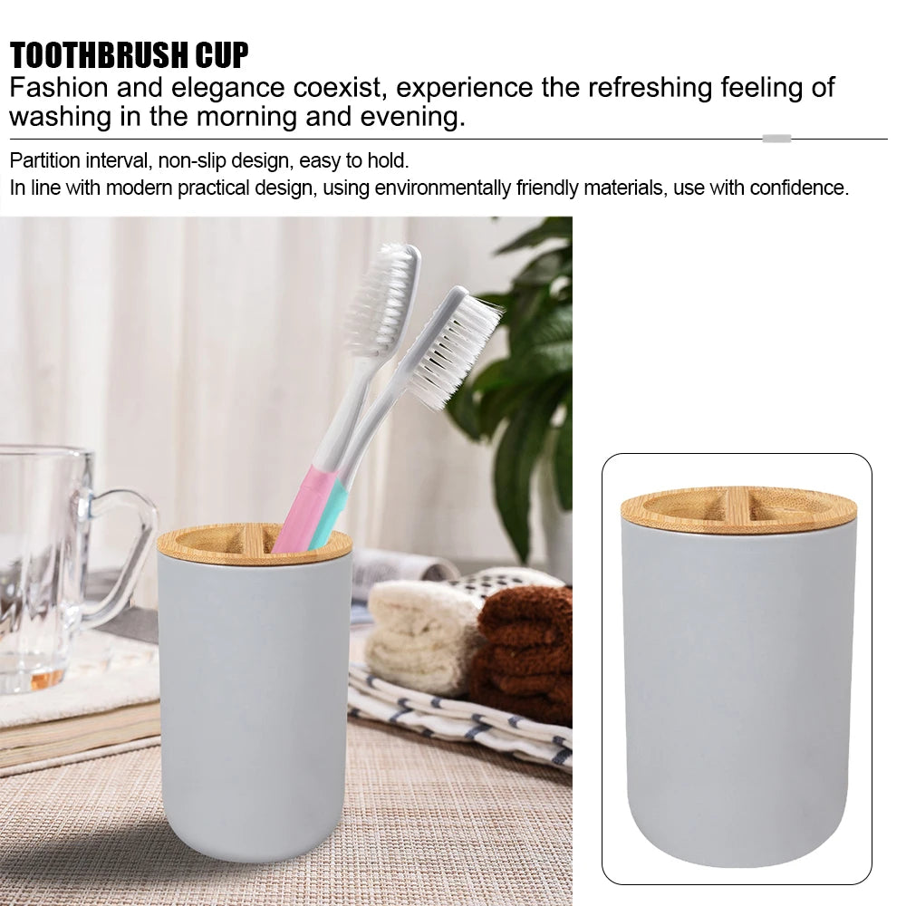 Bamboo Bathroom Set — 6 Pieces