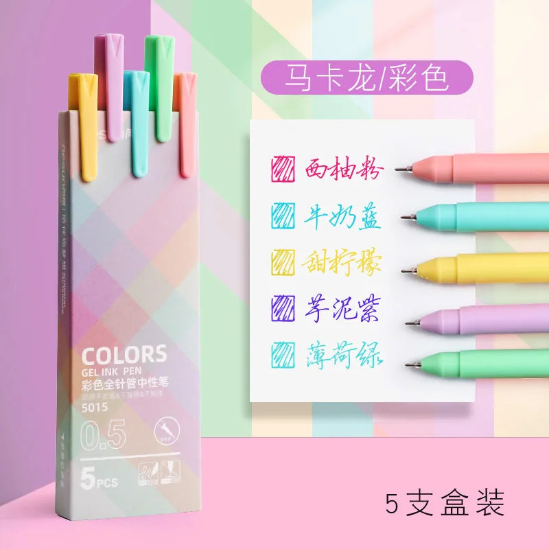 Retro Gel Pen Set — 5 Colors