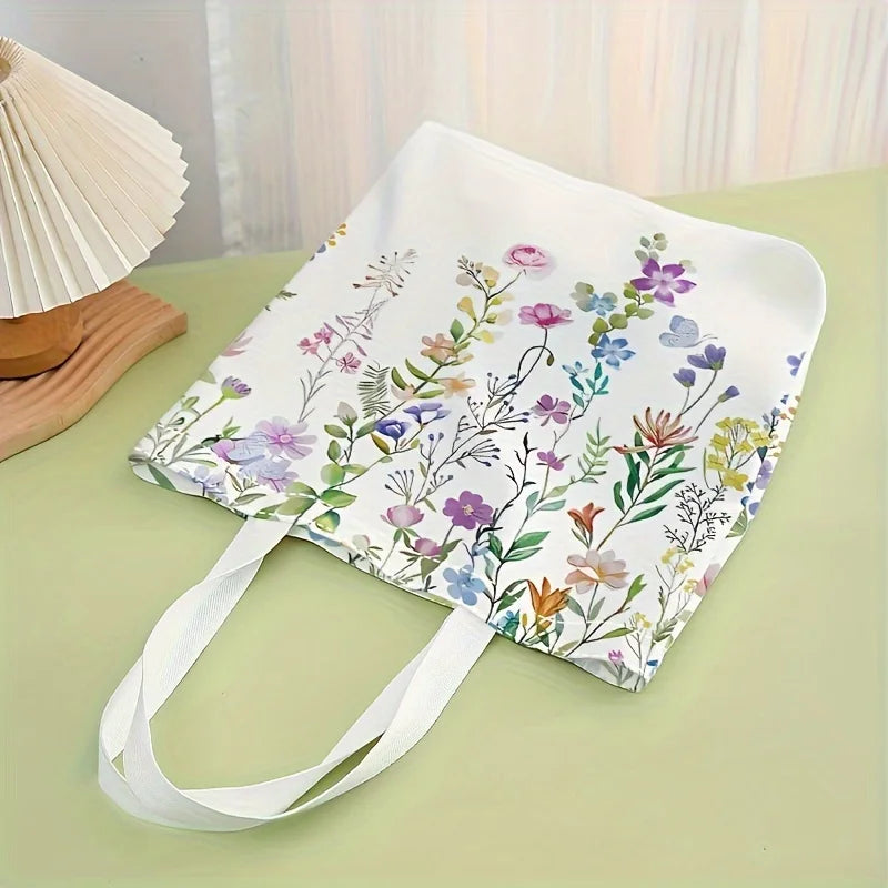 Floral Canvas Tote Bag