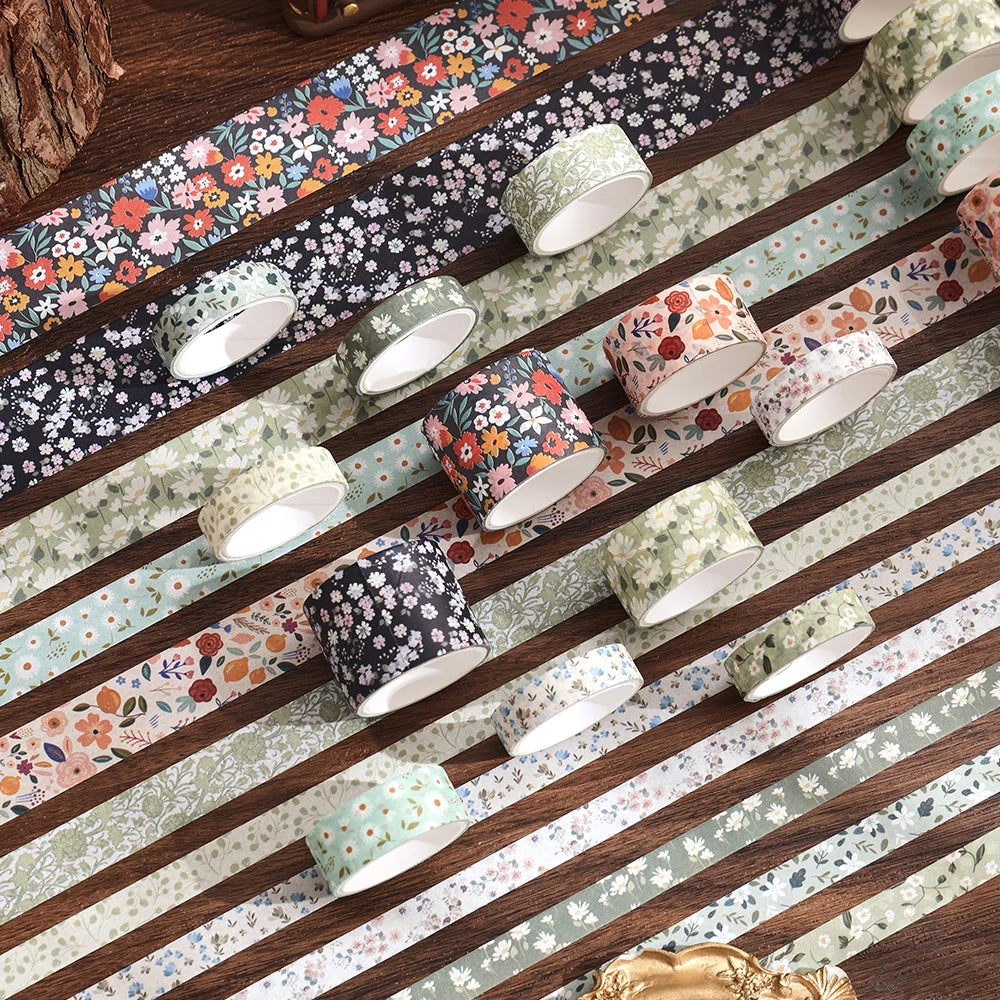 Vintage Floral Washi Tape — 12 Rolls