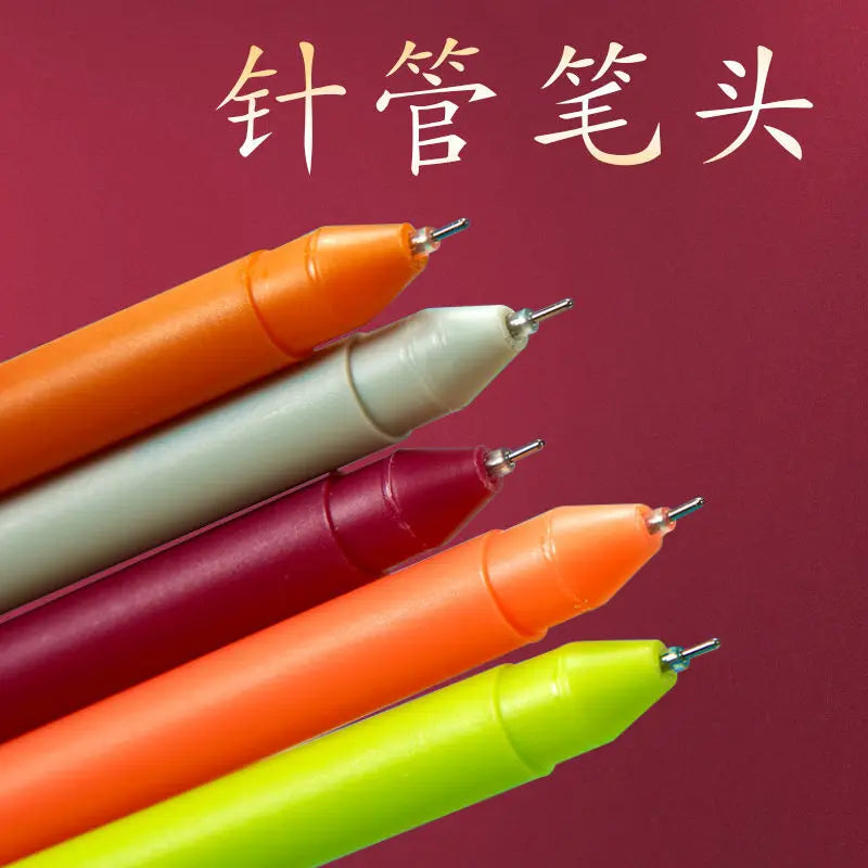 Retro Gel Pen Set — 5 Colors