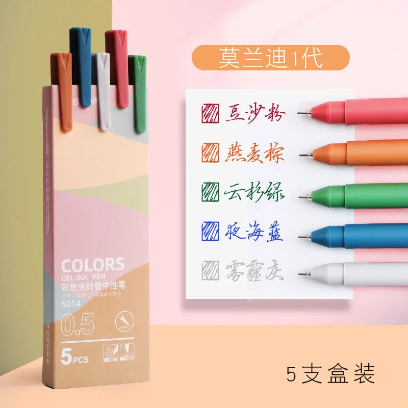 Retro Gel Pen Set — 5 Colors