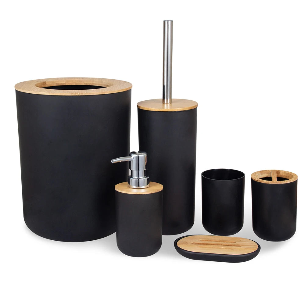 Bamboo Bathroom Set — 6 Pieces
