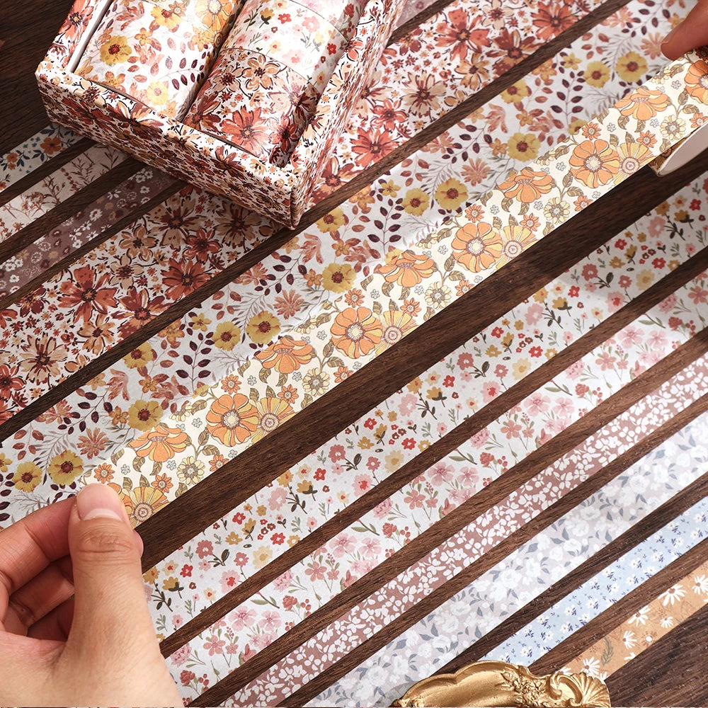 Vintage Floral Washi Tape — 12 Rolls