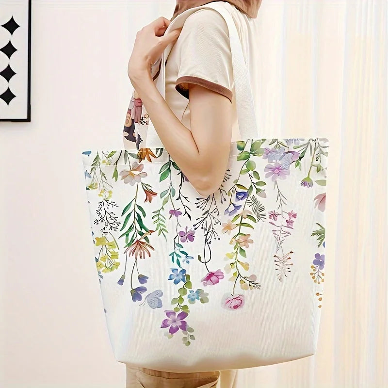 Floral Canvas Tote Bag