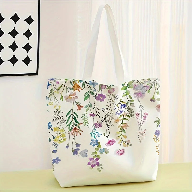 Floral Canvas Tote Bag