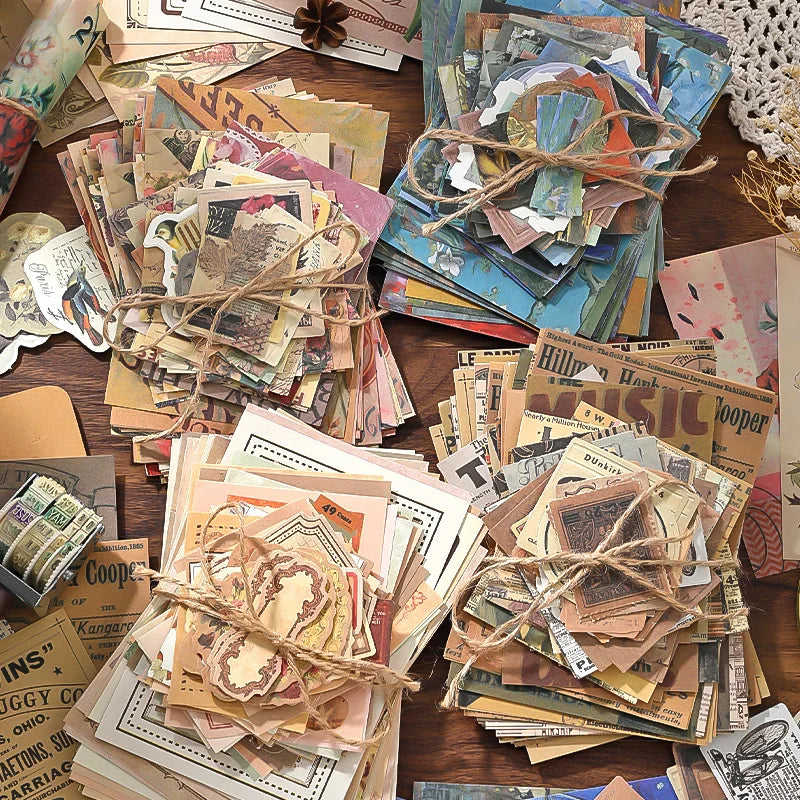 Vintage Scrapbook Paper Kit — 100 Sheets