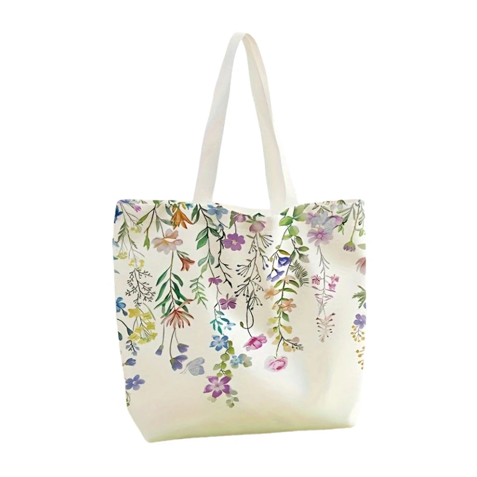Floral Canvas Tote Bag