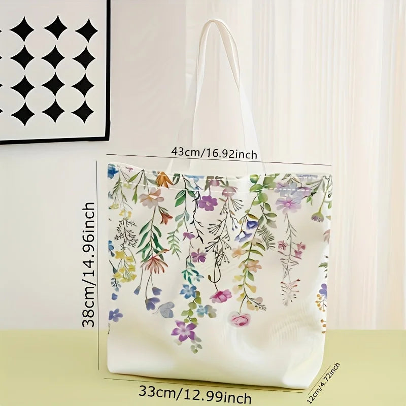 Floral Canvas Tote Bag